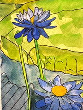 Load image into Gallery viewer, Blue water lilies