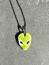 Load image into Gallery viewer, green alien necklace
