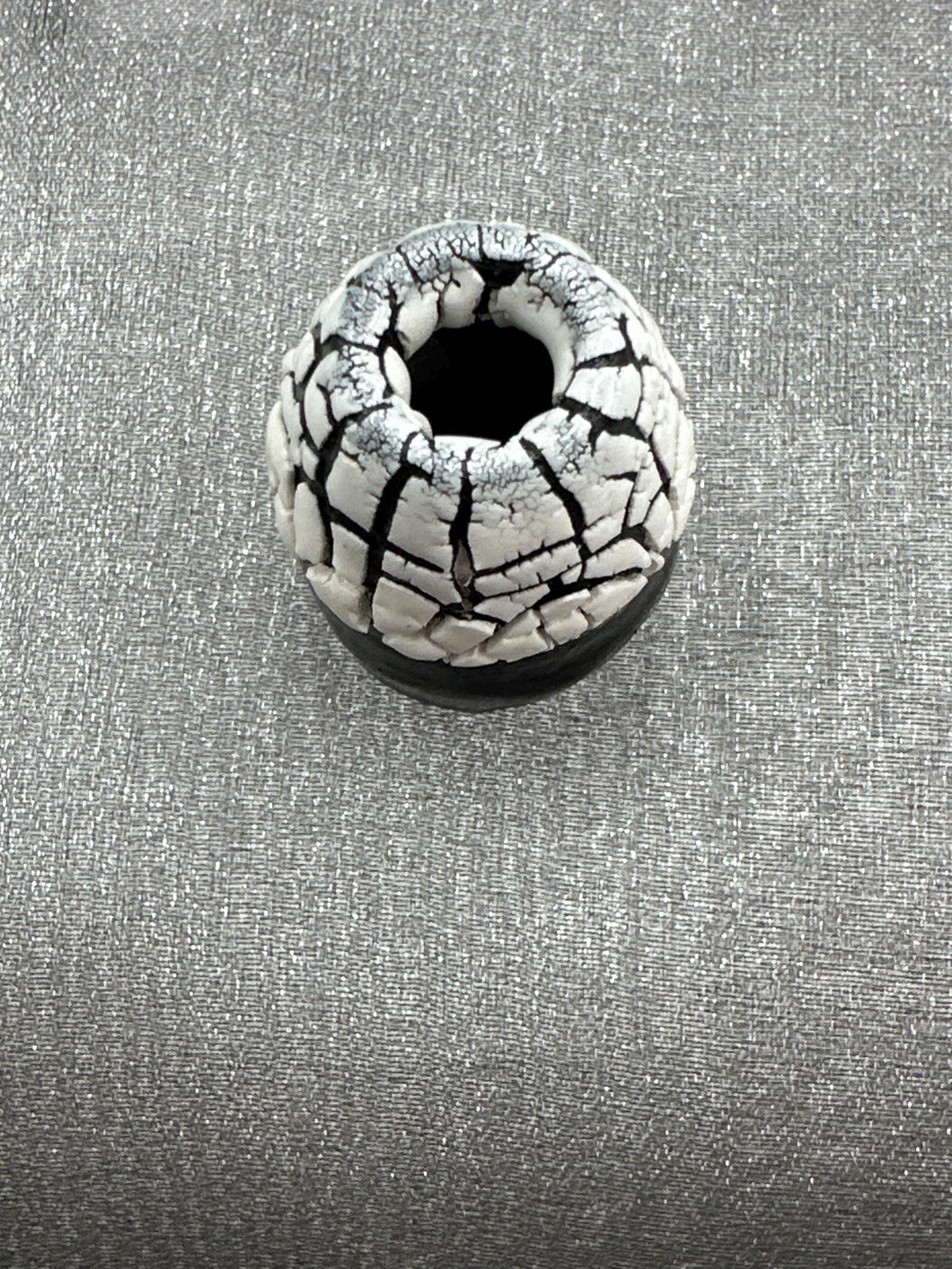 tiny round crackle vase