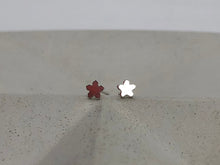 Load image into Gallery viewer, tiny silver flower stud earrings
