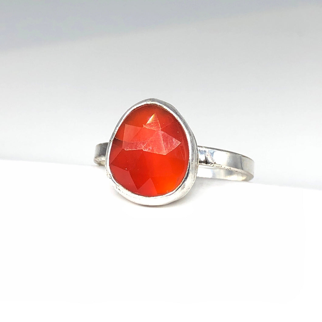 bezel set carnelian ring