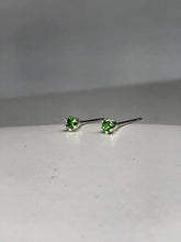 Load image into Gallery viewer, chrome diopside stud earrings - 2mm
