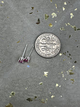 Load image into Gallery viewer, Orange CZ stud earrings - 3mm
