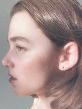 Load image into Gallery viewer, chrome diopside stud earrings - 2mm
