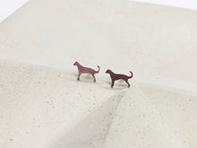 Load image into Gallery viewer, tiny silver dog stud earrings
