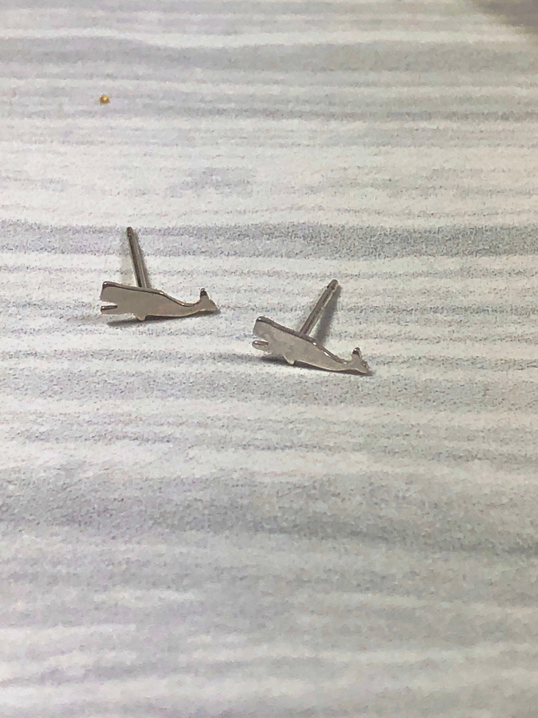 tiny whale earrings