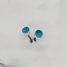 Load image into Gallery viewer, teal enamel earrings
