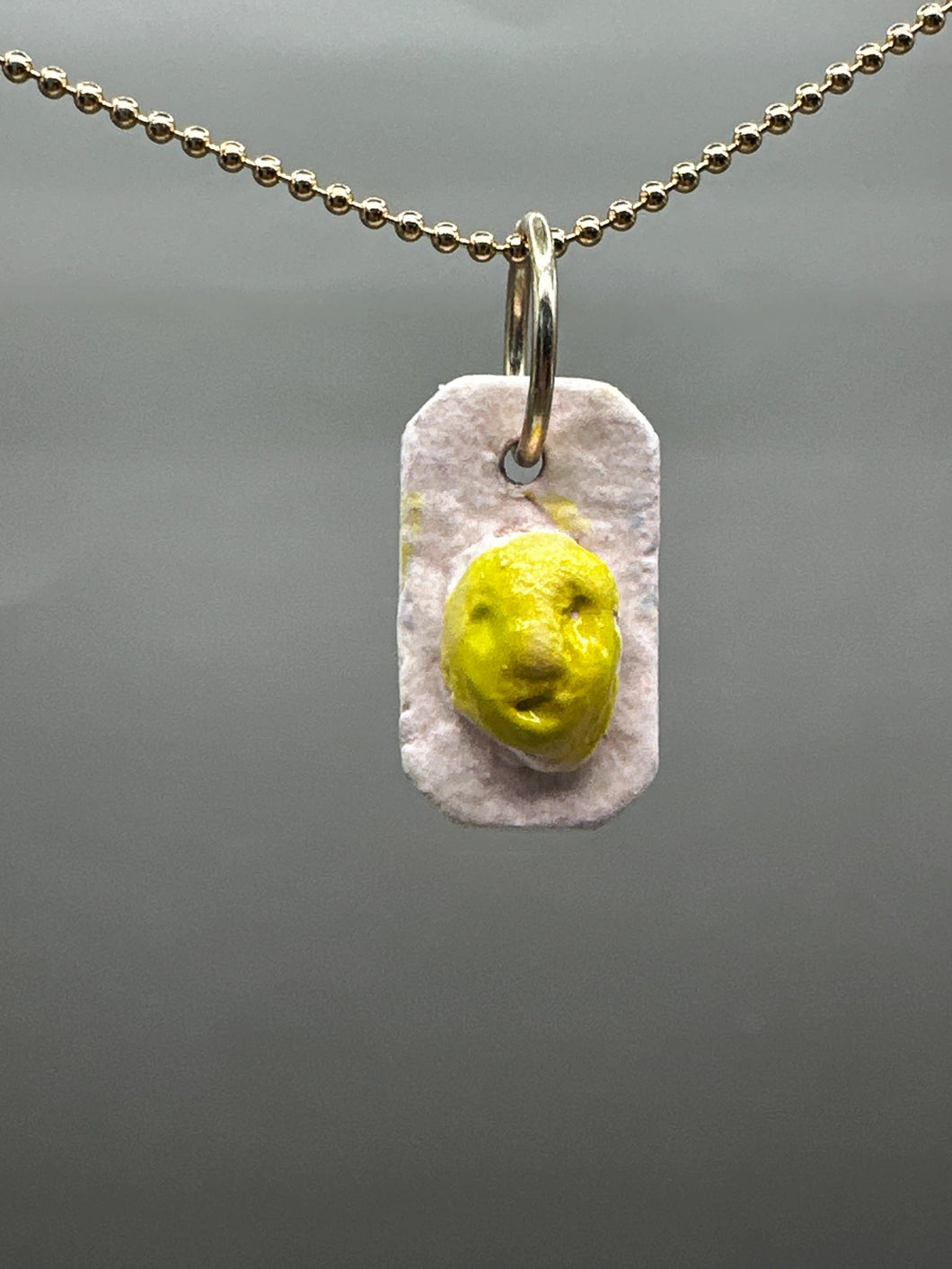 chartreuse cameo pendant