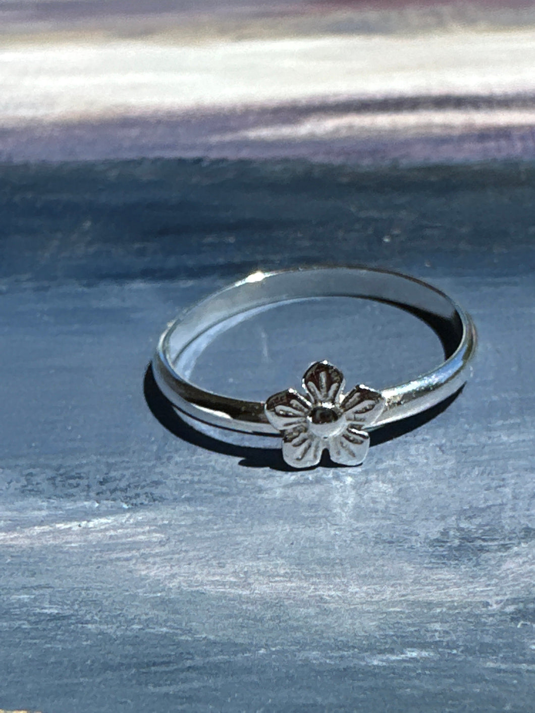silver flower ring