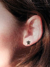 Load image into Gallery viewer, tiny silver turtle earrings
