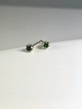 Load image into Gallery viewer, green diamond stud earrings - 2mm
