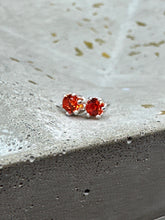 Load image into Gallery viewer, Orange CZ stud earrings - 3mm
