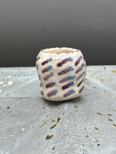 Load image into Gallery viewer, mini vase with blue and purple
