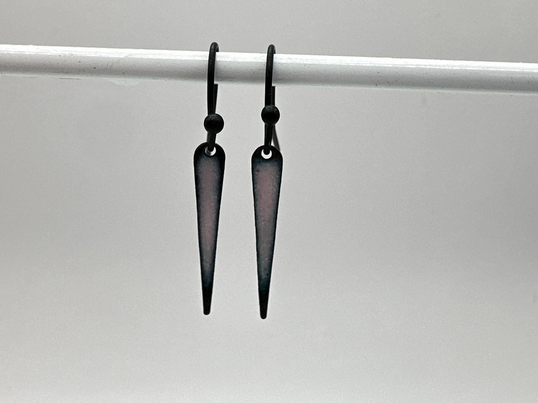 pale pink enamel spike earrings