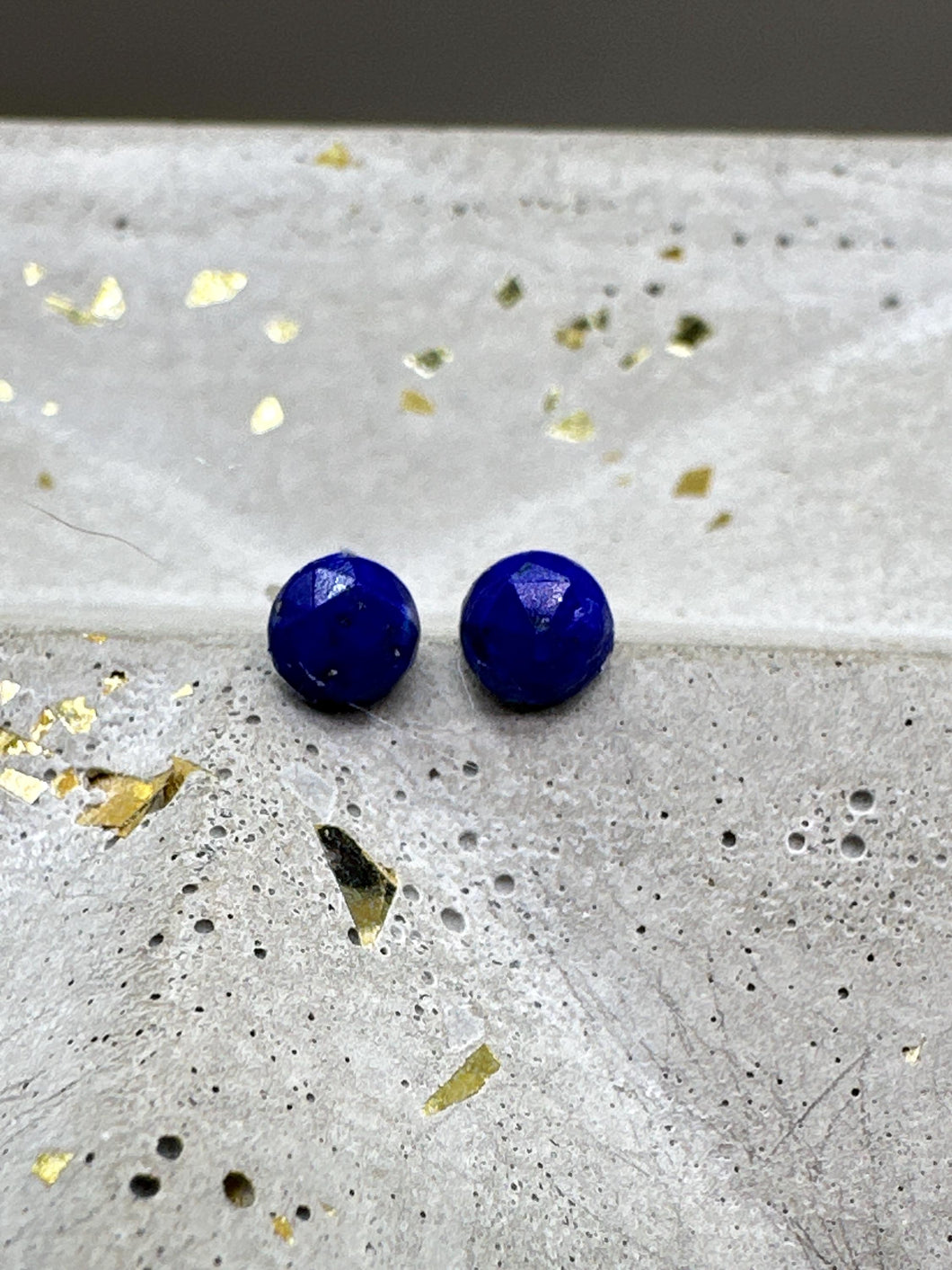 lapis lazuli stud earrings - smaller size