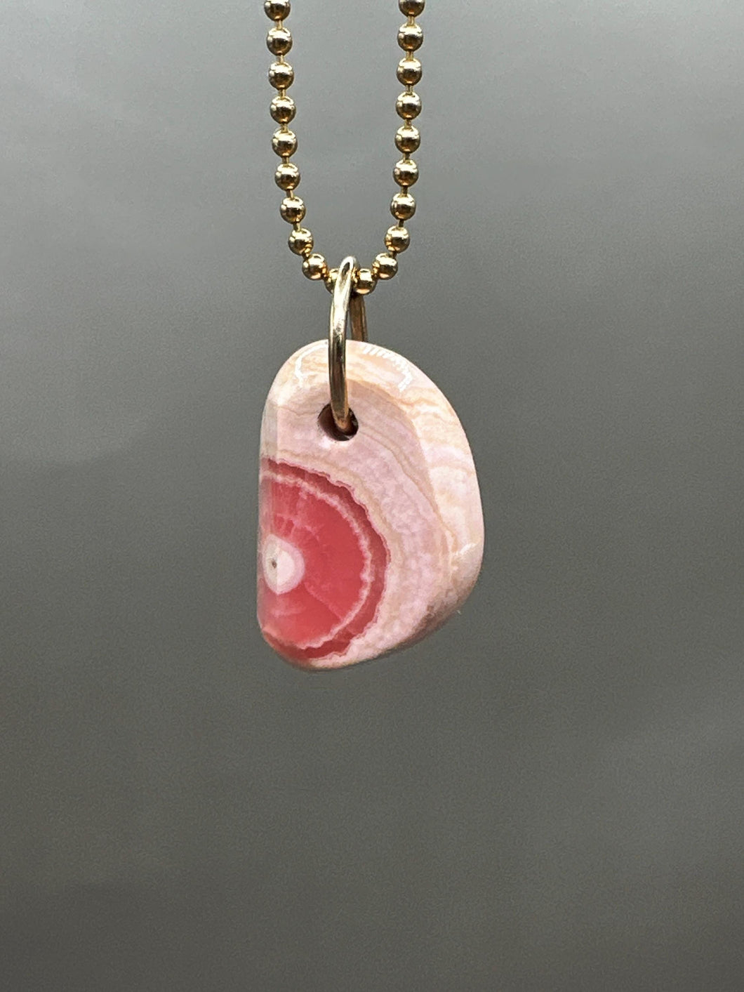 rhodochrosite slice pendant