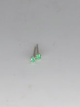 Load image into Gallery viewer, emerald stud earrings - 2mm

