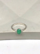 Load image into Gallery viewer, oval green chalcedony ring

