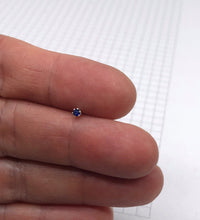 Load image into Gallery viewer, blue sapphire stud earrings - 2mm
