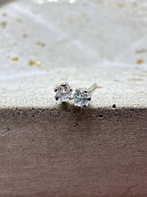 Load image into Gallery viewer, aquamarine stud earrings - 2mm
