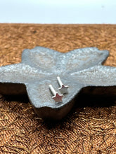 Load image into Gallery viewer, tiny silver 5-pointed star stud earrings
