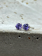 Load image into Gallery viewer, light purple sapphire stud earrings - 2mm
