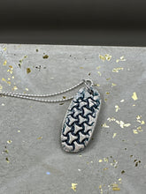 Load image into Gallery viewer, navy triangles pendant
