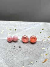 Load image into Gallery viewer, rhodochrosite stud earrings - smaller size
