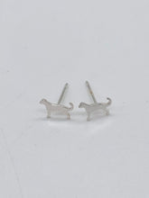 Load image into Gallery viewer, tiny silver dog stud earrings
