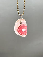 Load image into Gallery viewer, rhodochrosite slice pendant
