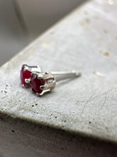 Load image into Gallery viewer, natural ruby stud earrings - 3mm
