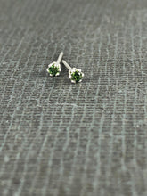 Load image into Gallery viewer, green diamond stud earrings - 2mm
