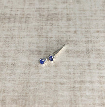 Load image into Gallery viewer, blue sapphire stud earrings - 2mm
