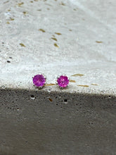 Load image into Gallery viewer, pink sapphire stud earrings - 2mm

