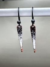 Load image into Gallery viewer, black and white enamel spike earrings
