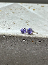 Load image into Gallery viewer, light purple sapphire stud earrings - 2mm
