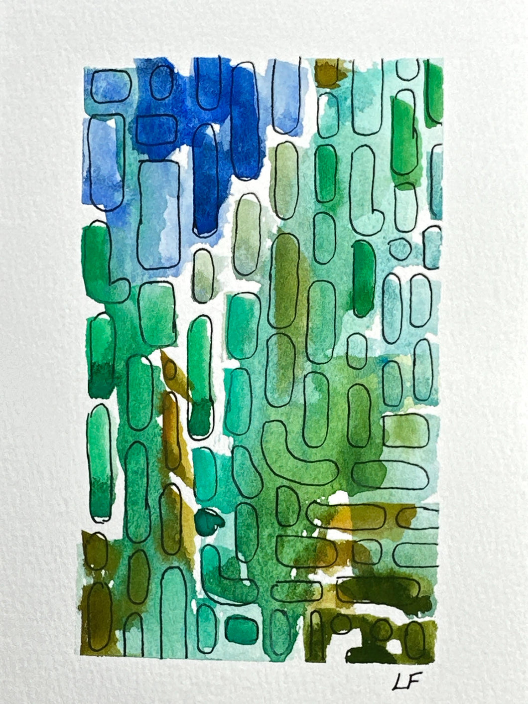 Green and blue shapes