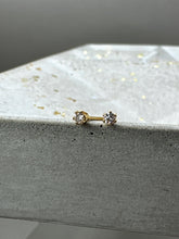 Load image into Gallery viewer, white diamond stud earrings in gold - 2mm
