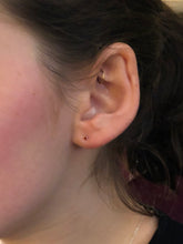 Load image into Gallery viewer, ruby stud earrings in gold - 2mm
