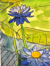 Load image into Gallery viewer, Blue water lilies
