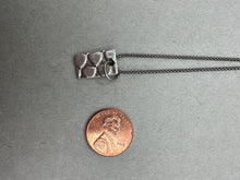 Load image into Gallery viewer, rectangle silver scale necklace
