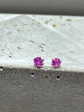 Load image into Gallery viewer, pink sapphire stud earrings - 2mm
