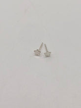Load image into Gallery viewer, tiny silver flower stud earrings
