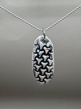 Load image into Gallery viewer, navy triangles pendant
