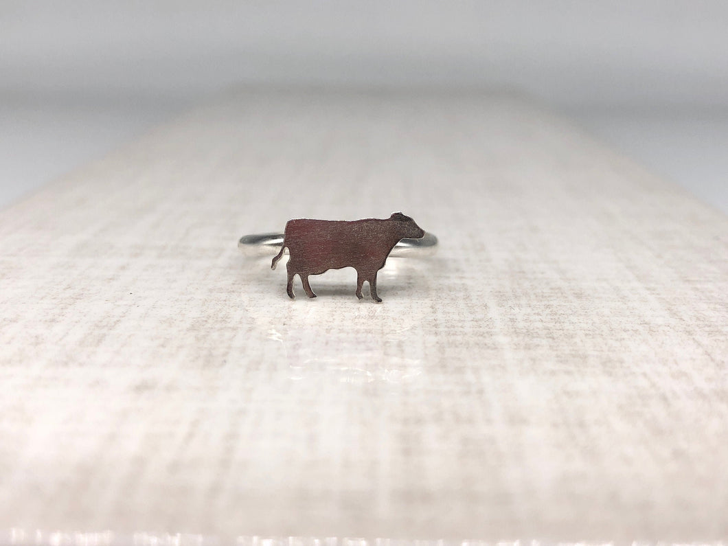 sterling silver cow ring