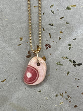 Load image into Gallery viewer, rhodochrosite slice pendant
