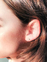 Load image into Gallery viewer, tiny silver 5-pointed star stud earrings
