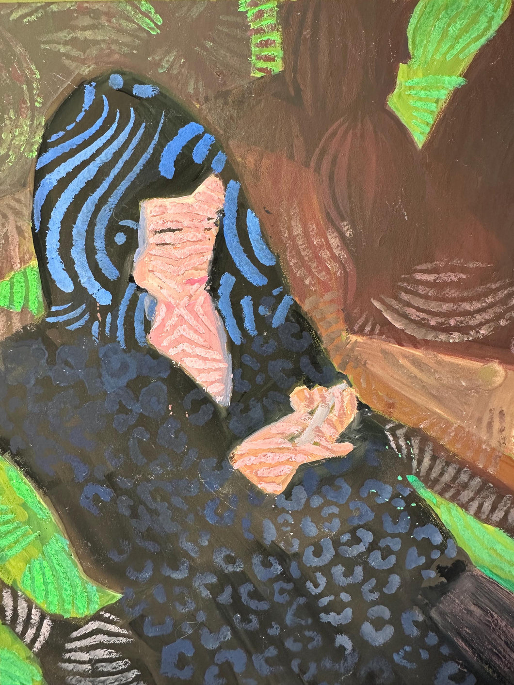 Seated with cell phone