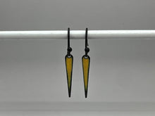 Load image into Gallery viewer, yellow enamel spike earrings
