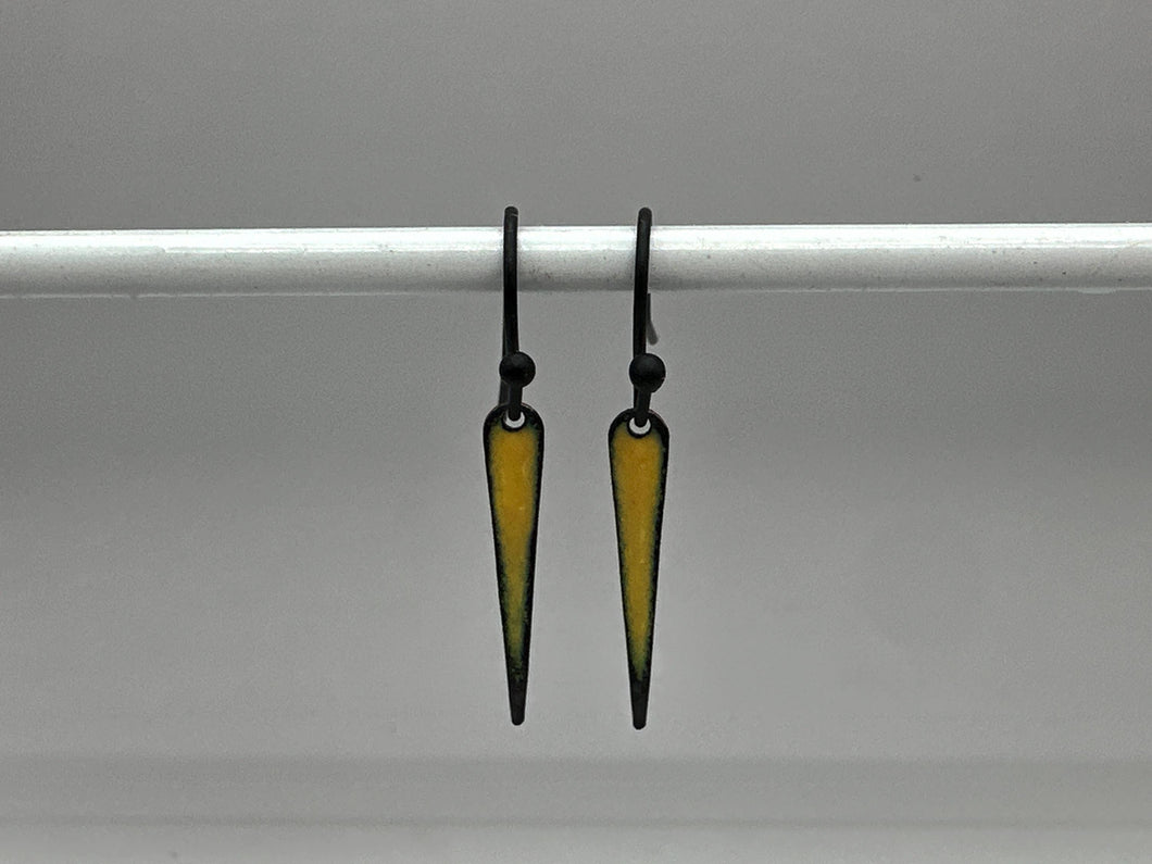 yellow enamel spike earrings